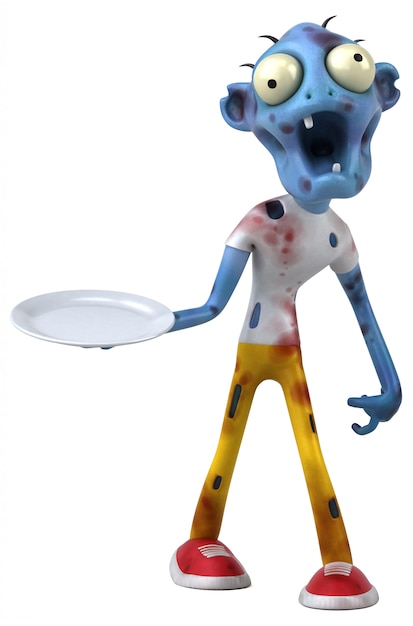 Zumbi divertido - ilustração 3d