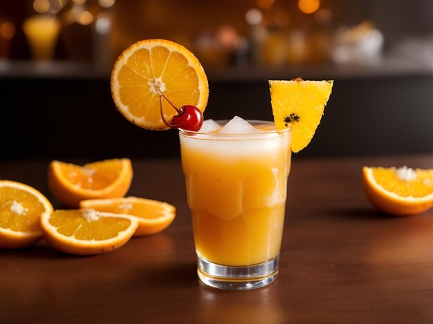 Zumo de piña, zumo de naranja y maracuyá.