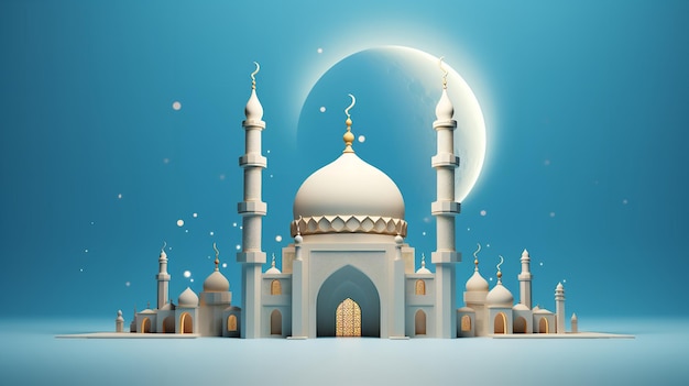 Zur Hintergrundnutzung ein Vektorkunstwerk des islamischen Feiertags Eid vor einem pastellen Hintergrund Generative AI