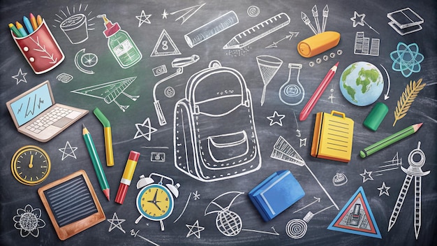 Zurück in die Schule Handzeichnung Hintergrunddarstellung