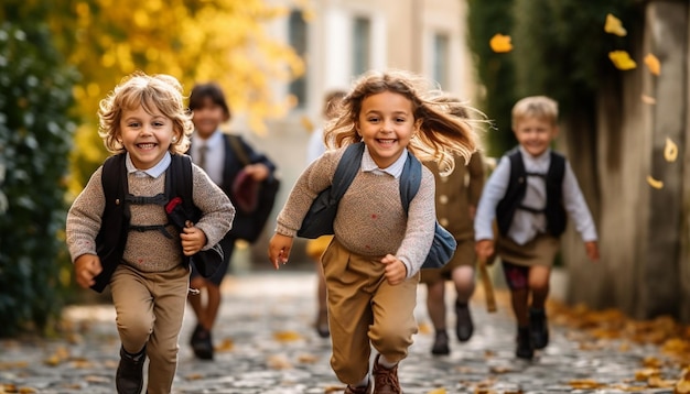 Zurück zur Schule, fröhliches und glückliches Bildungskonzept