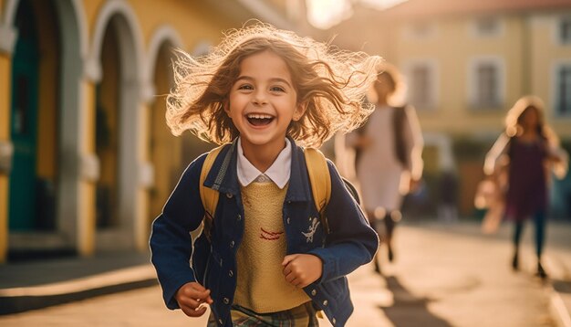 Zurück zur Schule, fröhliches und glückliches Bildungskonzept