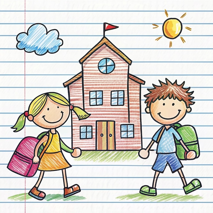 Foto zurück zur schule