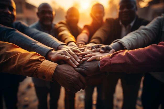 Foto zusammenarbeiten teamarbeit konzept mit vereinten händen