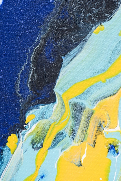 Zusammenfassung farbiger Hintergrund mit gelber und blauer Acrylfarbe