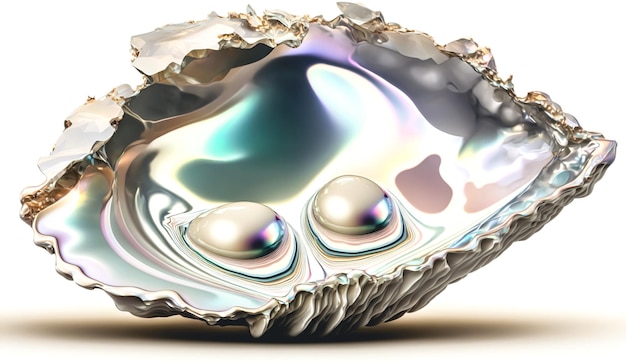 Zusammenfassung Hintergrund Muschel mit Perlen generative AI