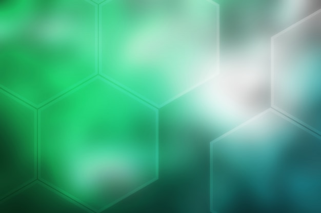 Zusammenfassung unscharfer Hexagon-Beschaffenheits-Hintergrund-Grün-Blau-Steigung
