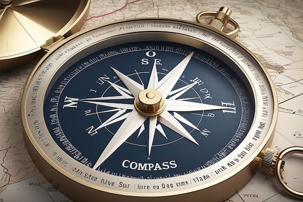 Zusammengesetztes Bild des Kompasses mit optimalem Text