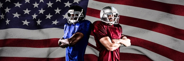 Zusammengesetztes Bild von American-Football-Spielern