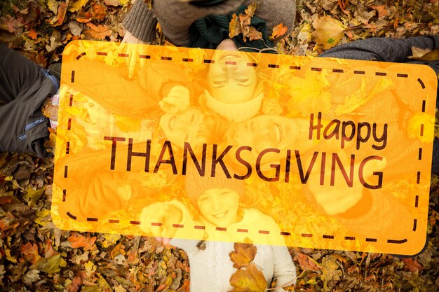 Foto zusammengesetztes bild von happy thanksgiving