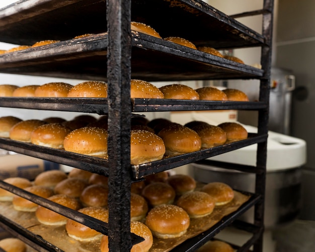 Zusammensetzung der leckeren Burgerbrötchen