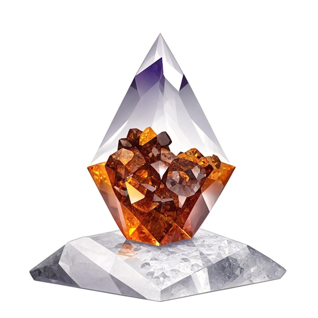 Zusammensetzung mehrerer Kristalle und Edelsteine auf weißem Hintergrund Natürliche Mineralien Eine Druse aus Edelsteinen Generative AI