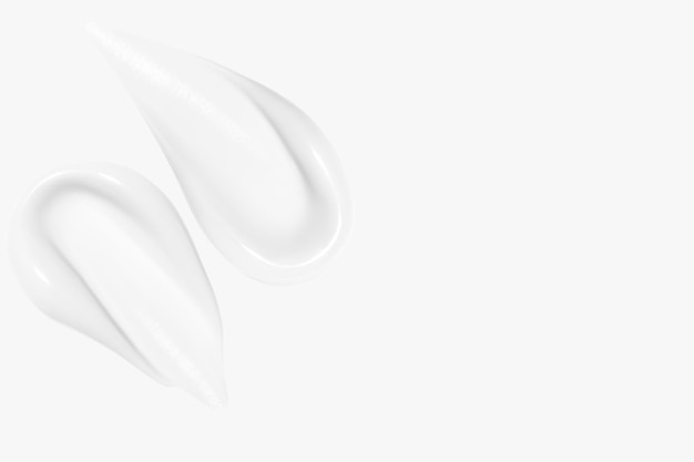 Zusammensetzung von weißen Creme-Schmieren auf einem hellen Hintergrund Hautpflegeprodukte Schönheitstexturen