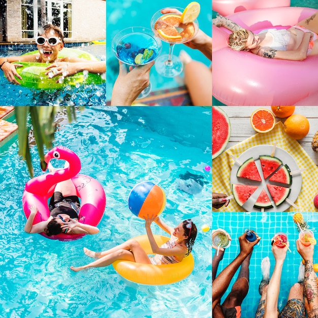 Zusammenstellung von Bildern zum Thema Sommerurlaub