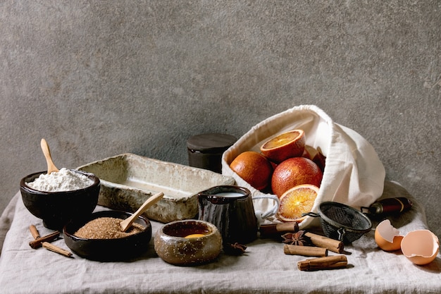 Zutaten für das Backen zu Hause