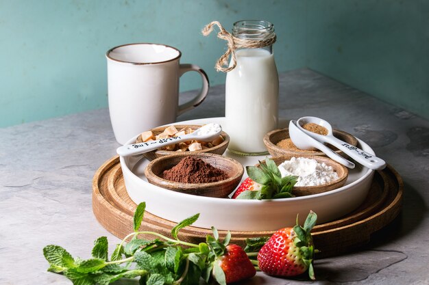 Zutaten für das Kochen von Becherkuchen