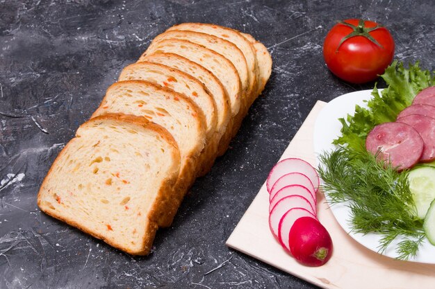 Zutaten für ein Sandwich