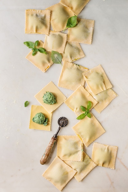 Zutaten für hausgemachte Pasta kochen