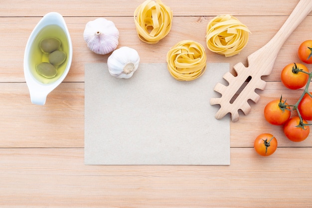 Zutaten für hausgemachte Pasta