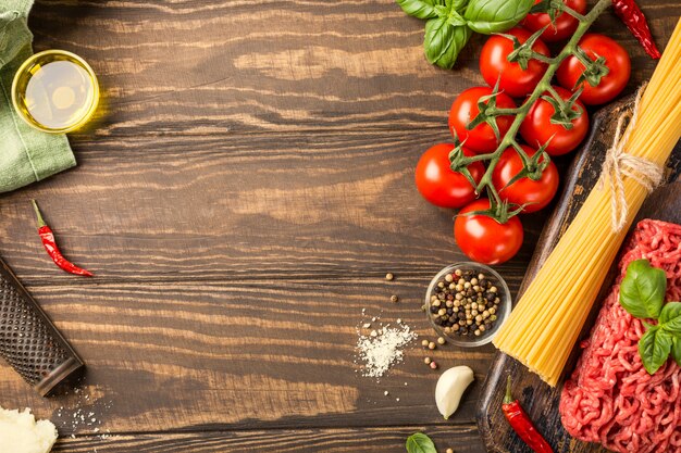 Zutaten für Spaghetti Bolognese