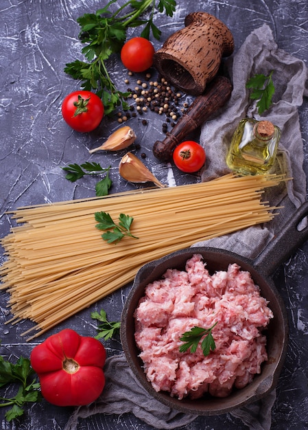 Zutaten für Spaghetti Bolognese