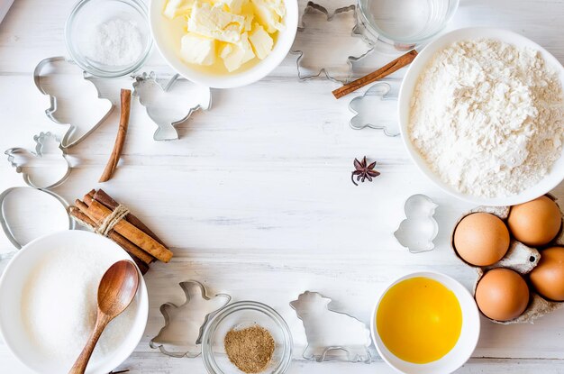 Zutaten zum Backen von Lebkuchen oder Kuchen