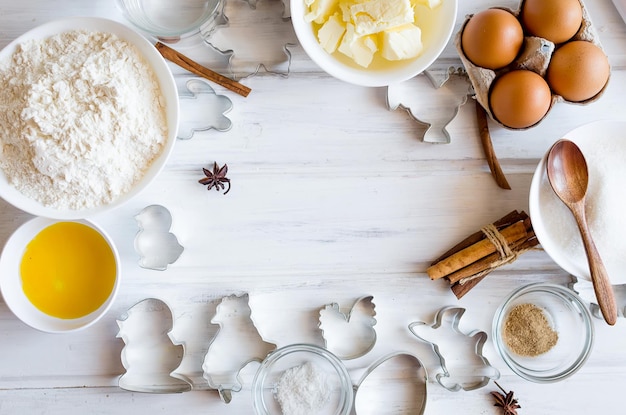 Zutaten zum Backen von Lebkuchen oder Kuchen