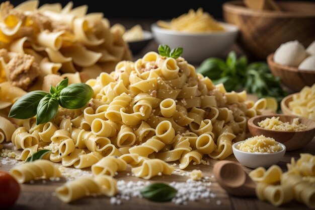 Zutaten zum Kochen von Nudeln