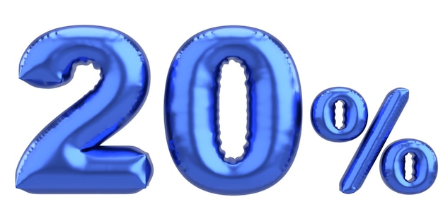 Zwanzig Prozent 20 Ballon-Text 3D-Illustration