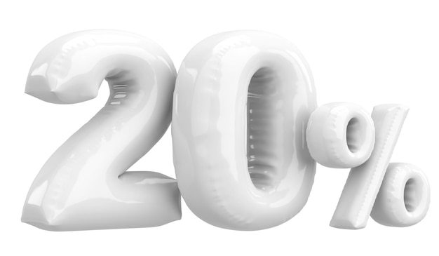 Zwanzig Prozent 20 Ballon-Text 3D-Illustration