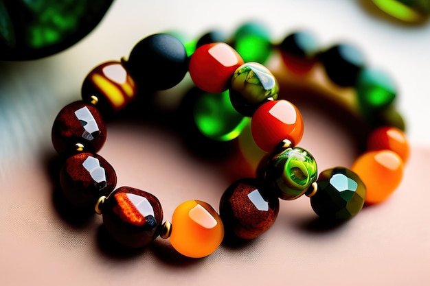 Zwei Armbänder aus natürlichen Jaspersteinen, Perlen, handgefertigter Schmuck, exoterische Accessoires für Frauen