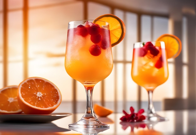 Zwei ausgefallene Cocktails mit wunderschöner Beilage