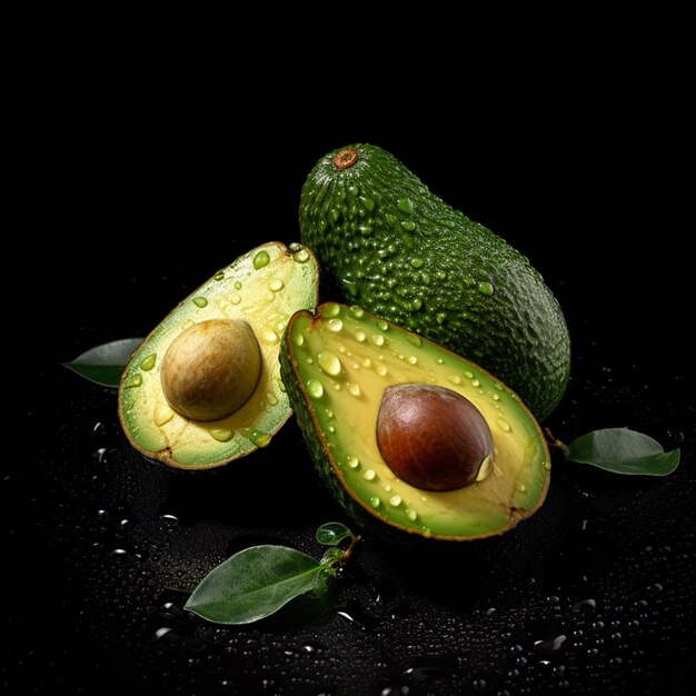 Zwei Avocados mit dem Wort Avocado auf der Vorderseite.