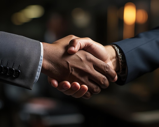 Zwei Geschäftsleute schütteln sich die Hände, um eine formelle Geschäftstreffen zu vereinbaren.
