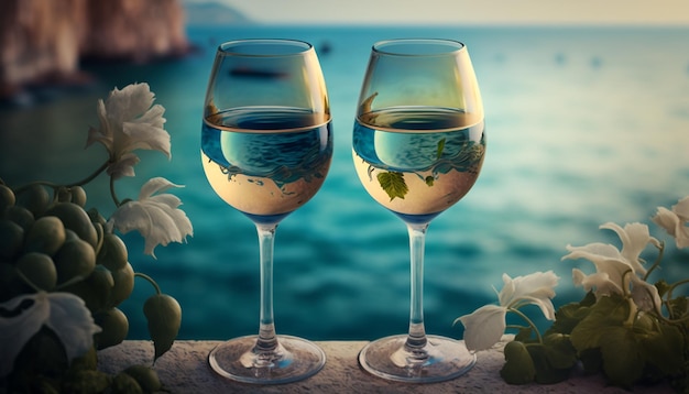 Zwei Gläser Wein Generative KI