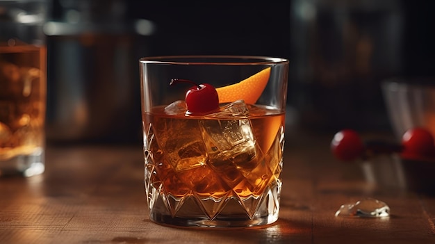 Zwei Gläser Whiskey mit Eiswürfeln