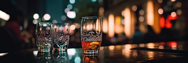 Zwei Gläser Whisky auf einer Bartheke