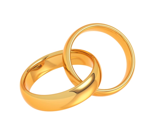 Zwei goldene Eheringbänder