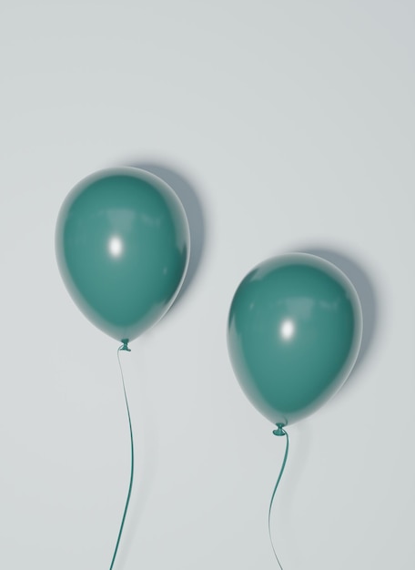 zwei grüne Ballons mit einem grünen Band