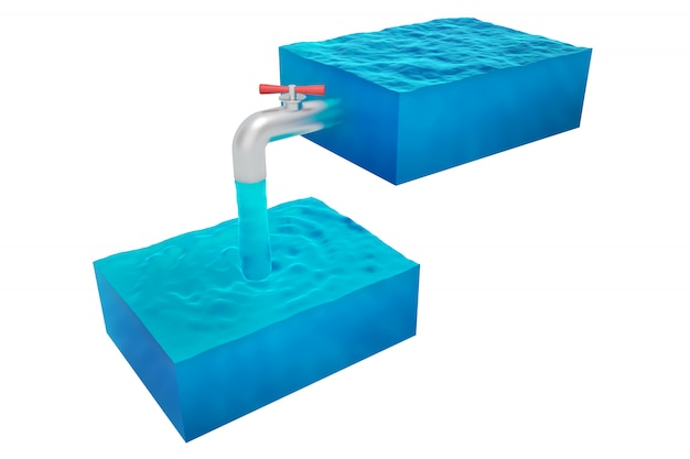 Zwei isolierte Wasserwürfel