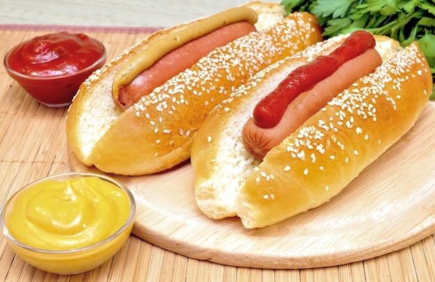 Zwei klassische Hotdogs