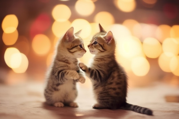 Zwei kleine süße schöne Katzen für den Internationalen Katzentag