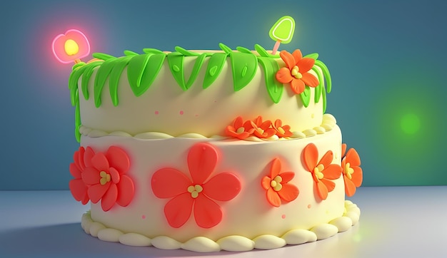 Zwei Kuchen mit Blumen oben