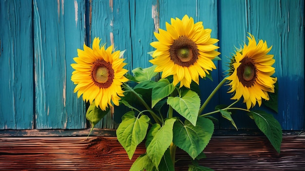 Zwei leuchtend gelbe Sonnenblumen