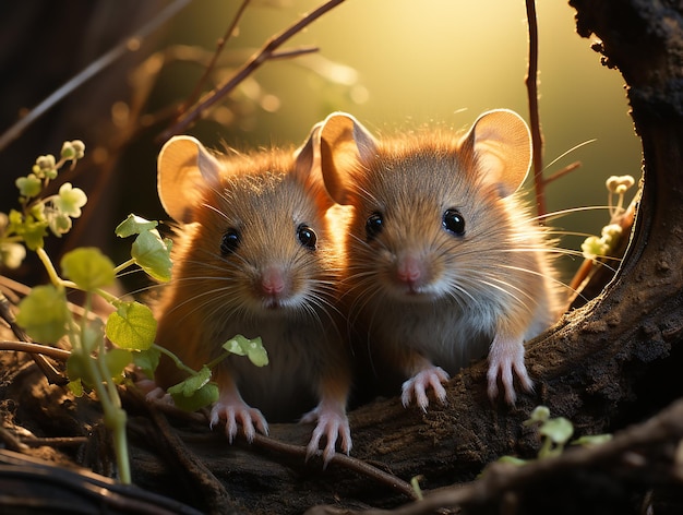 zwei Ratten in einem Baum