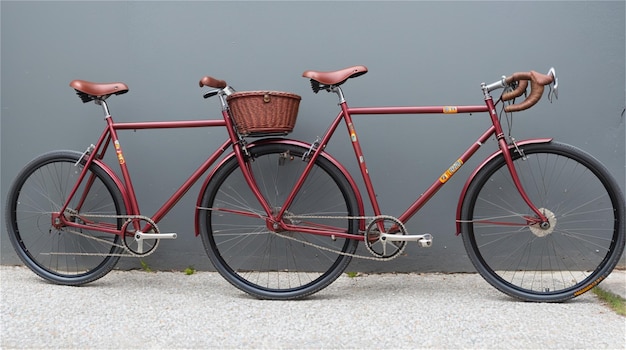 Zwei rote Fahrräder mit dem Wort Fahrrad auf der Vorderseite.