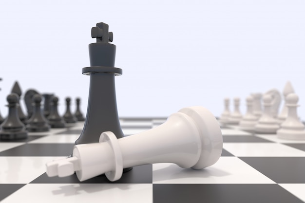 Zwei Schachfiguren auf einem Schachbrett