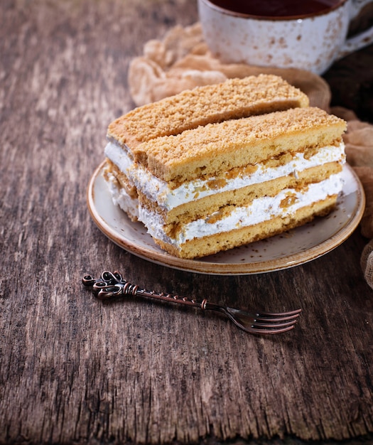 Zwei Stücke süßer selbst gemachter Kuchen