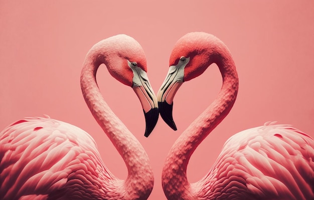 Foto zwei verliebte flamingos generative ki