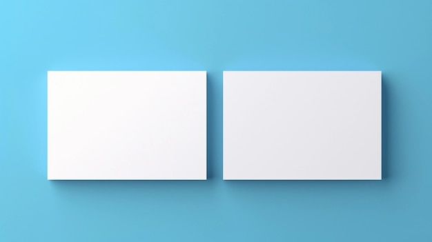 zwei Visitenkarten mit himmelblauem Hintergrund